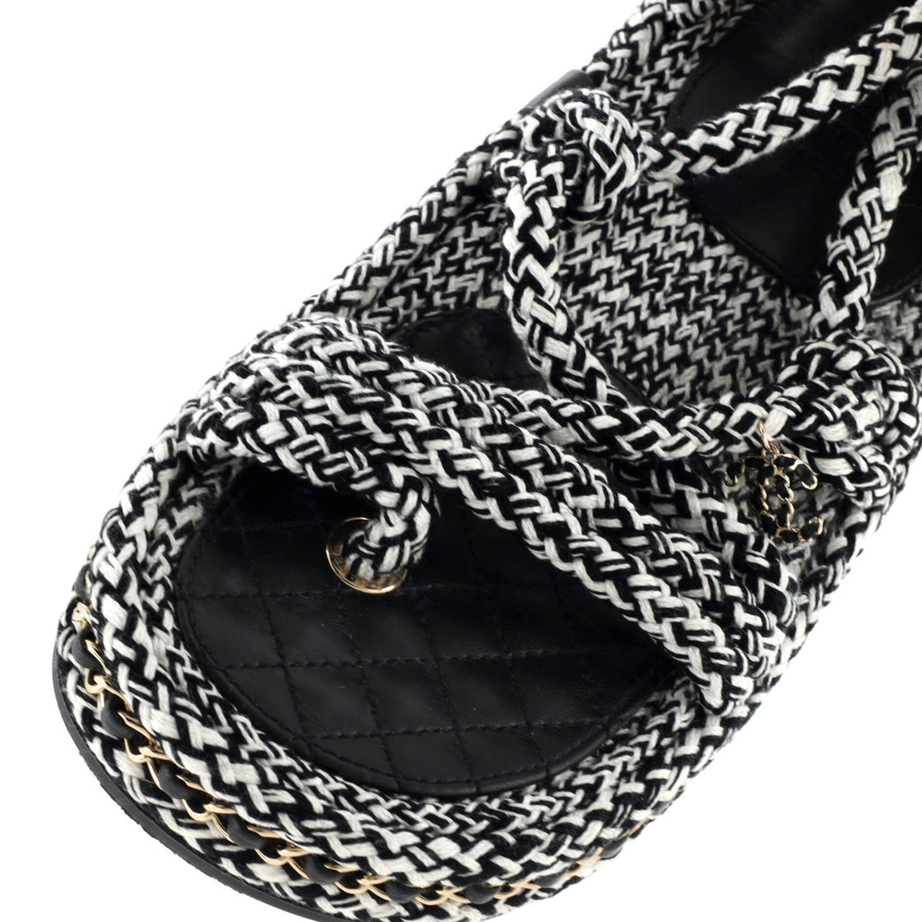 Women's CC Chain Sandals Braided Cord
