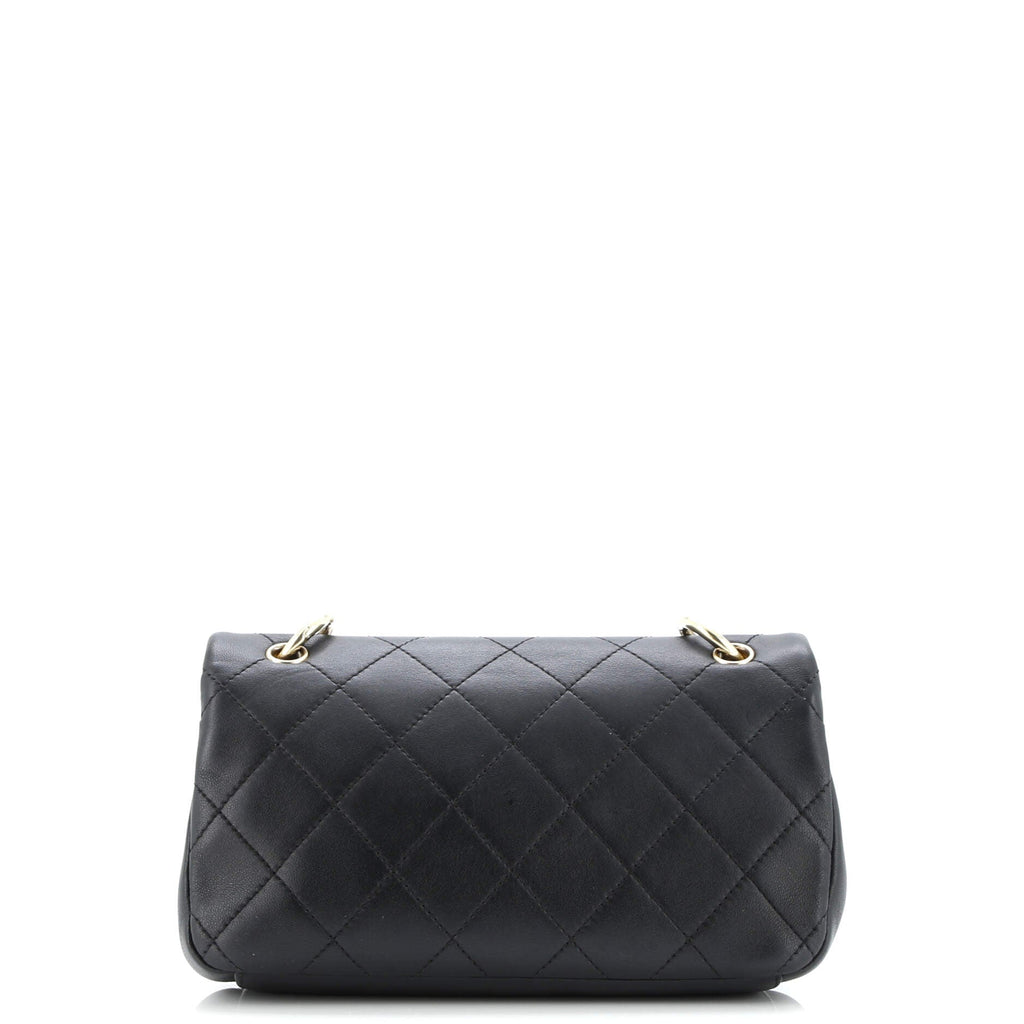 Twist Chain Enamel CC Flap Bag Quilted Lambskin Medium