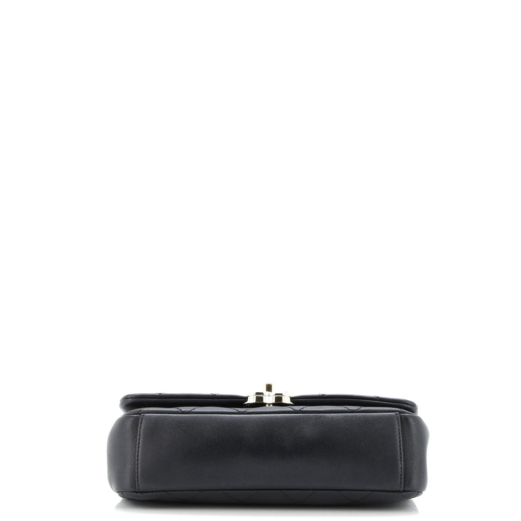 Twist Chain Enamel CC Flap Bag Quilted Lambskin Medium