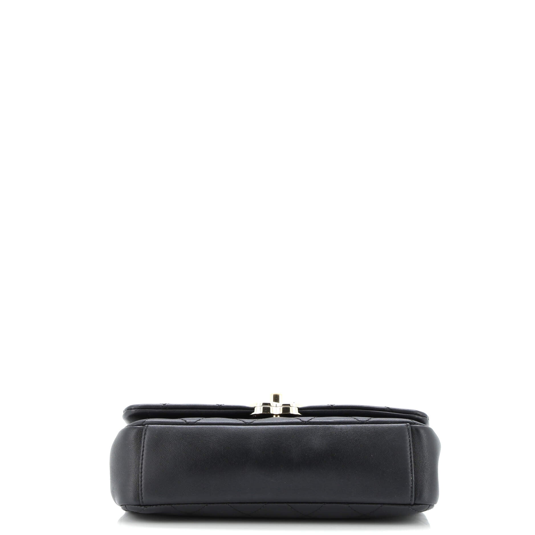 Twist Chain Enamel CC Flap Bag Quilted Lambskin Medium