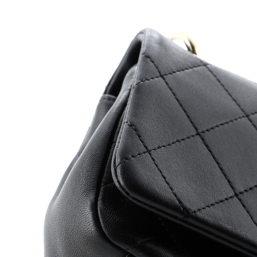 Twist Chain Enamel CC Flap Bag Quilted Lambskin Medium