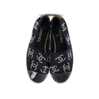 Women's CC Cap Toe Espadrilles Jersey with Patent and Faux Pearls