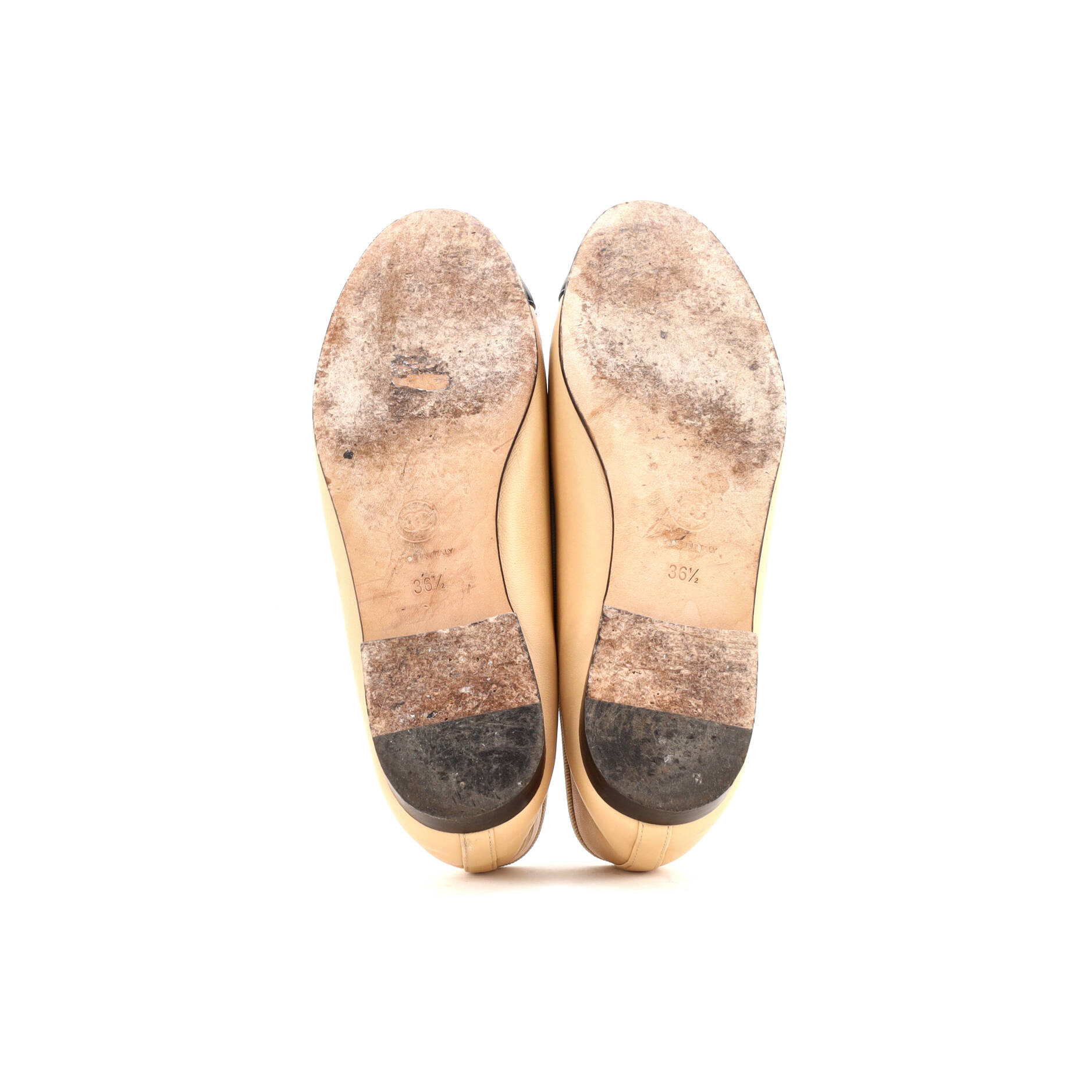 Women's CC Cap Toe Bow Ballerina Flats Leather