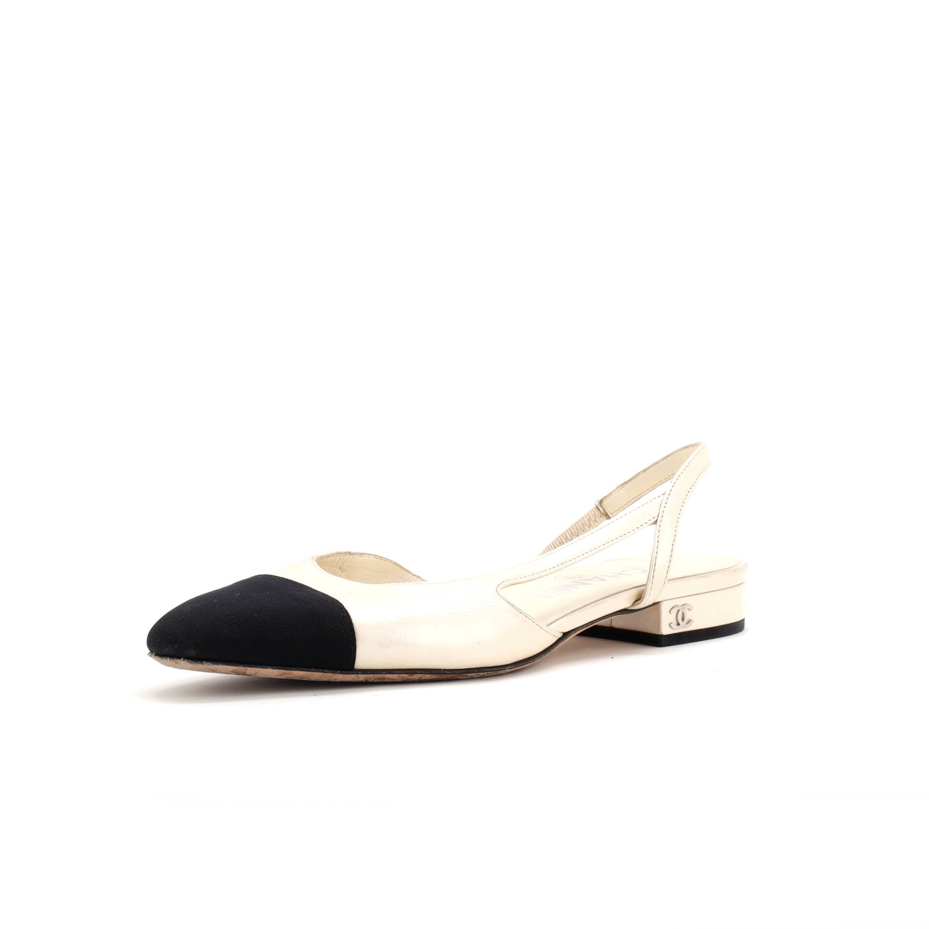 Women's Cap Toe CC Slingback Flats Leather