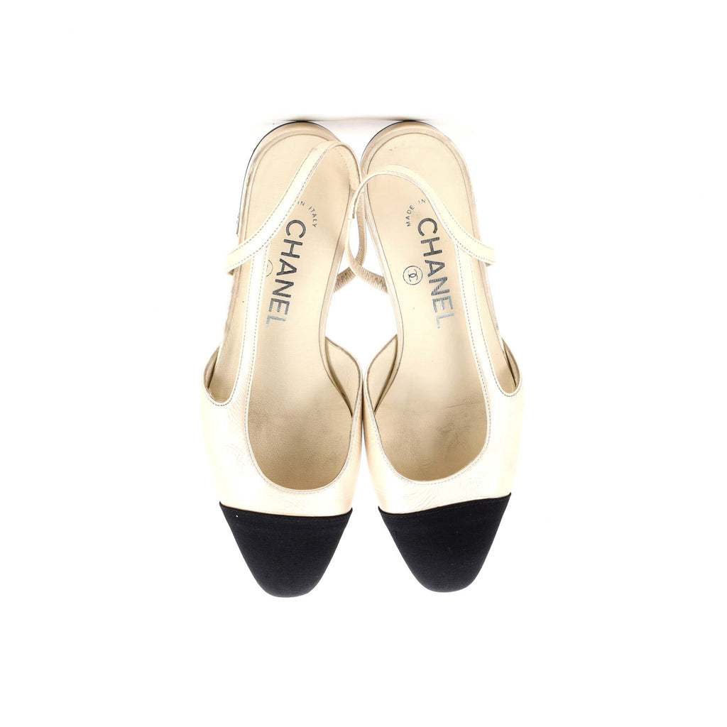 Women's Cap Toe CC Slingback Flats Leather