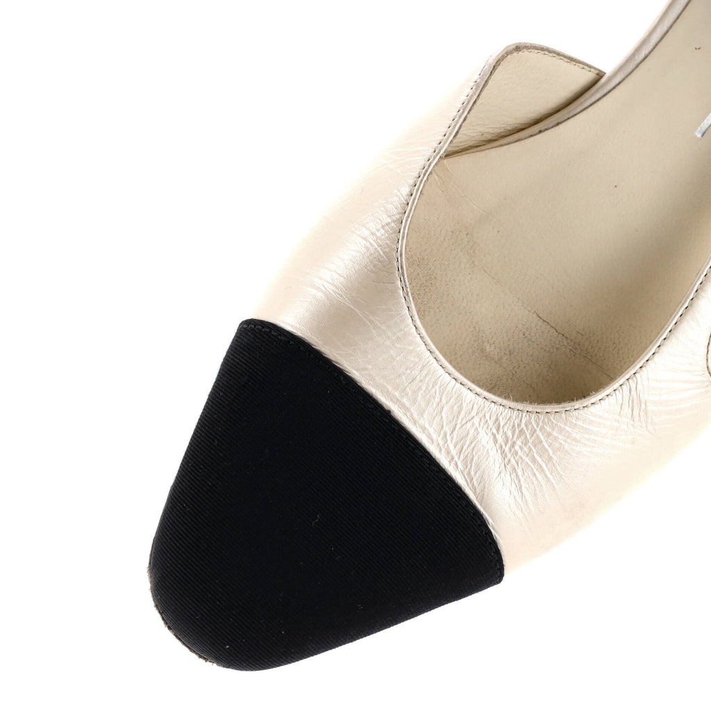 Women's Cap Toe CC Slingback Flats Leather