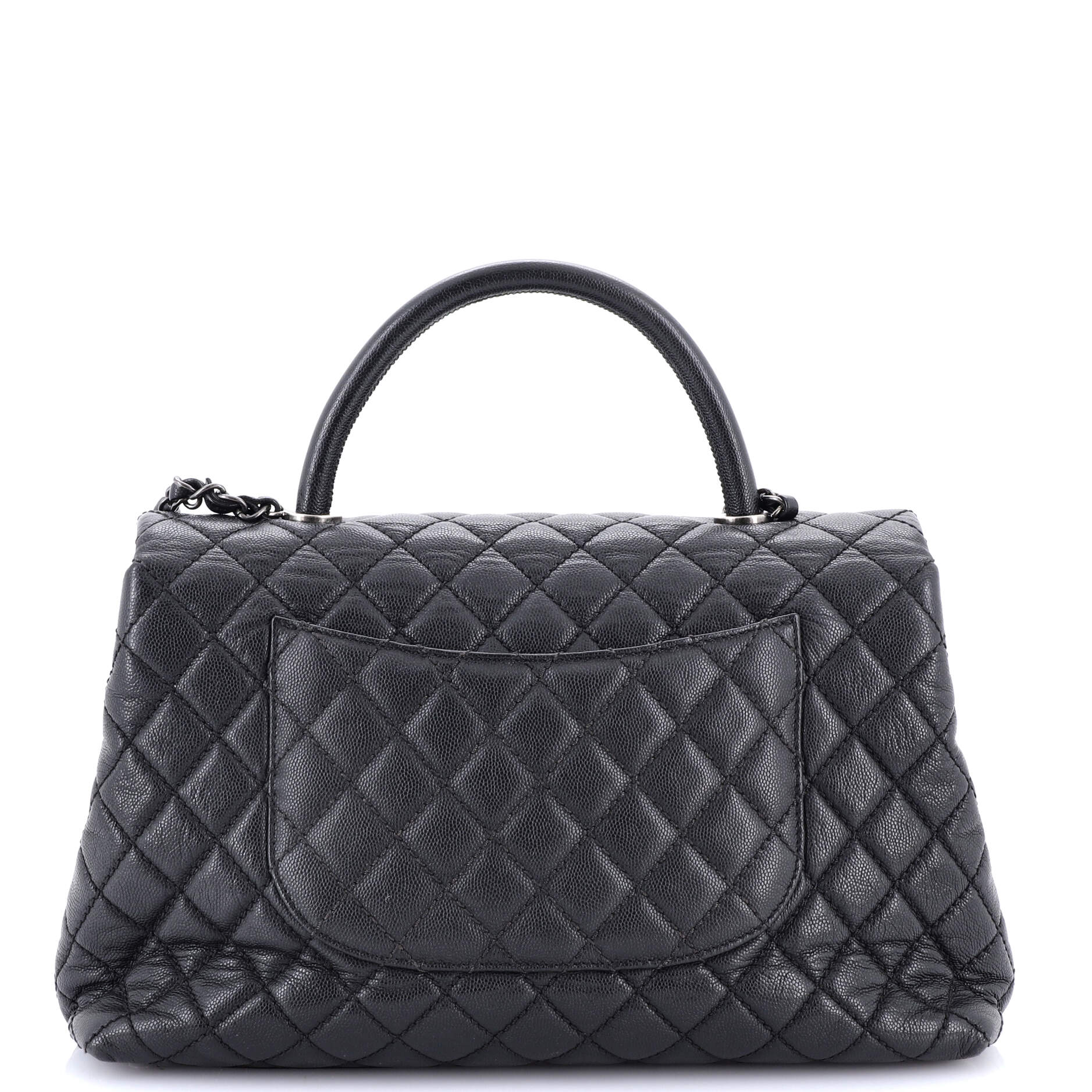 Coco Top Handle Bag Quilted Caviar Medium