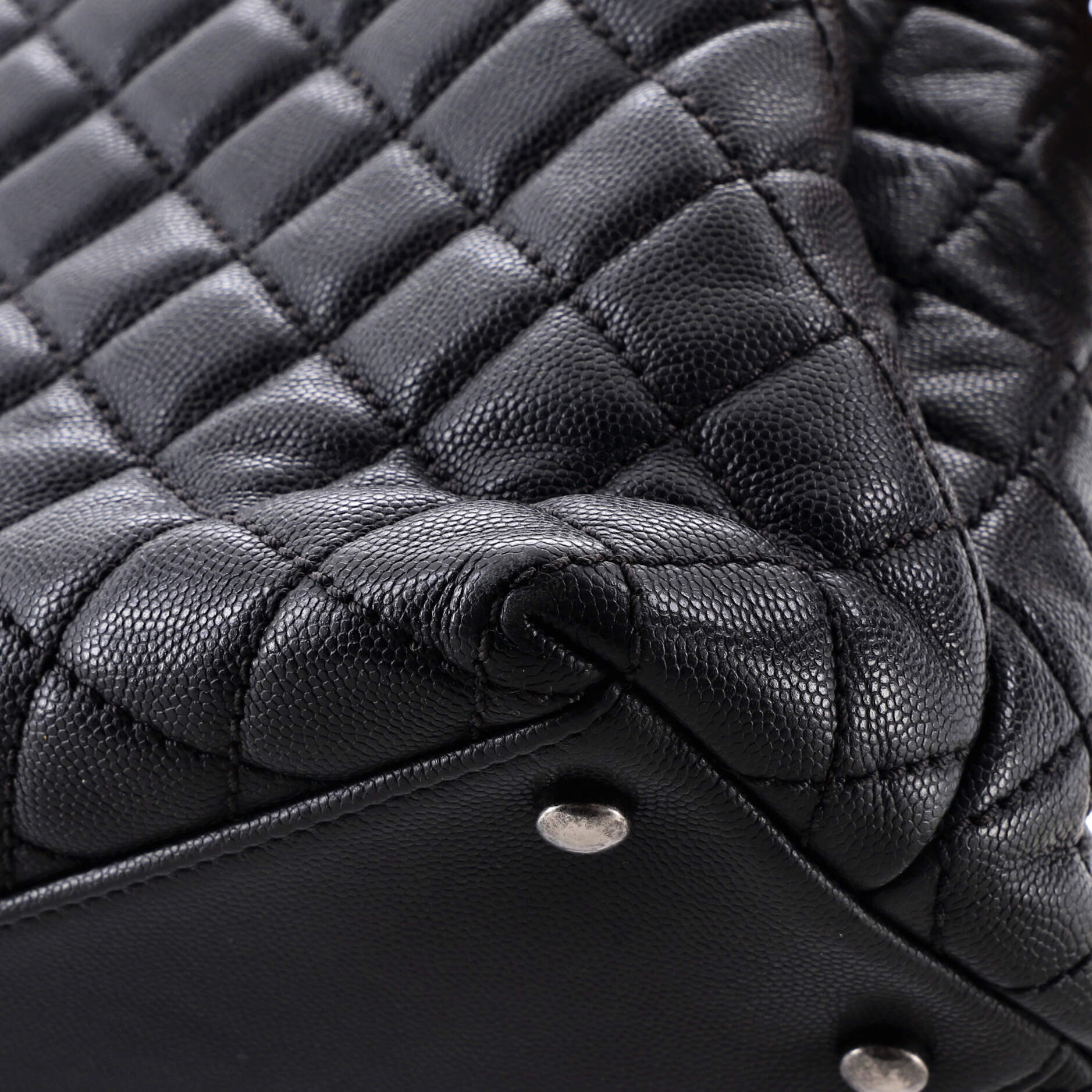Coco Top Handle Bag Quilted Caviar Medium