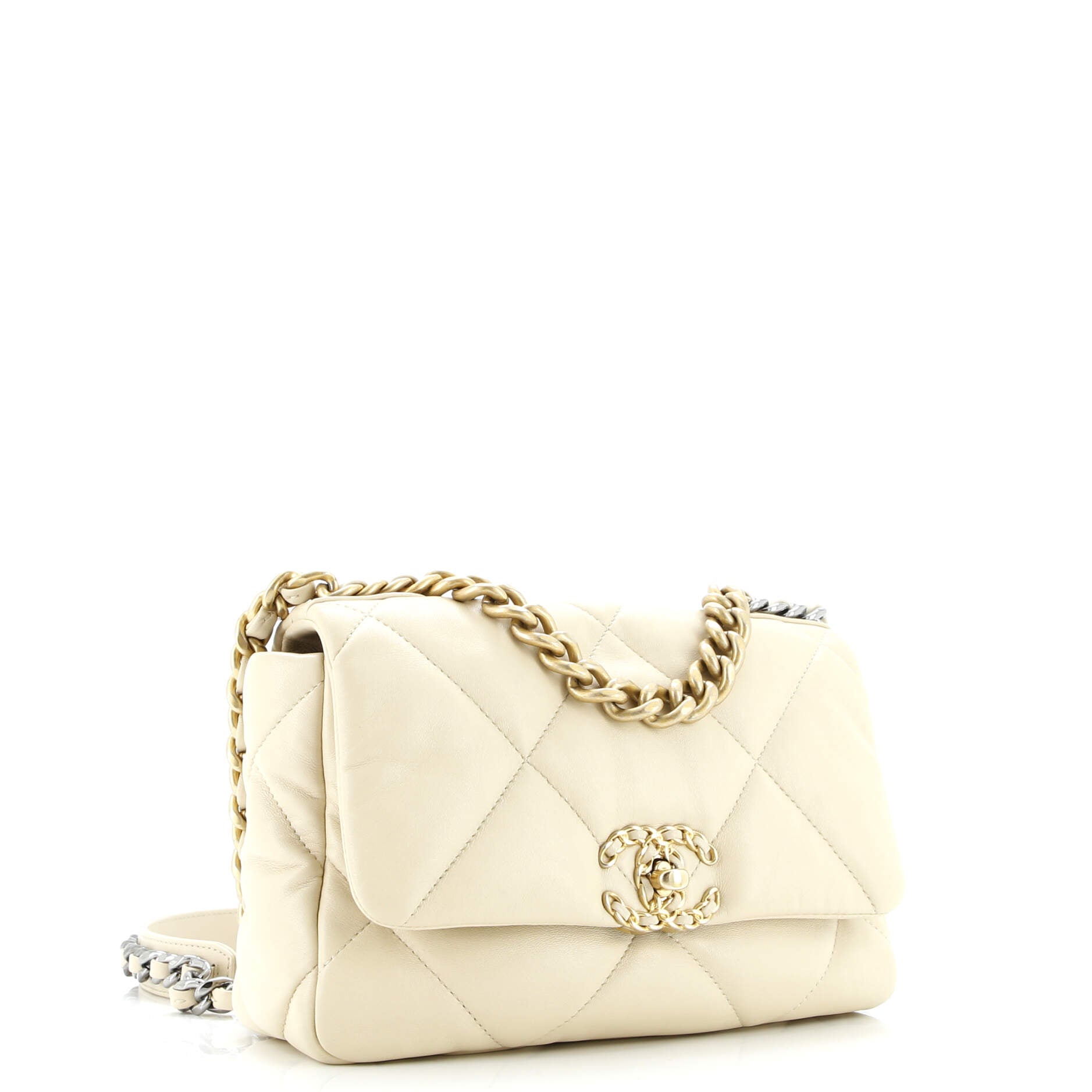 19 Flap Bag Quilted Leather Medium