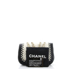 Bicolor Braided Saddle Flap Bag Quilted Lambskin Small