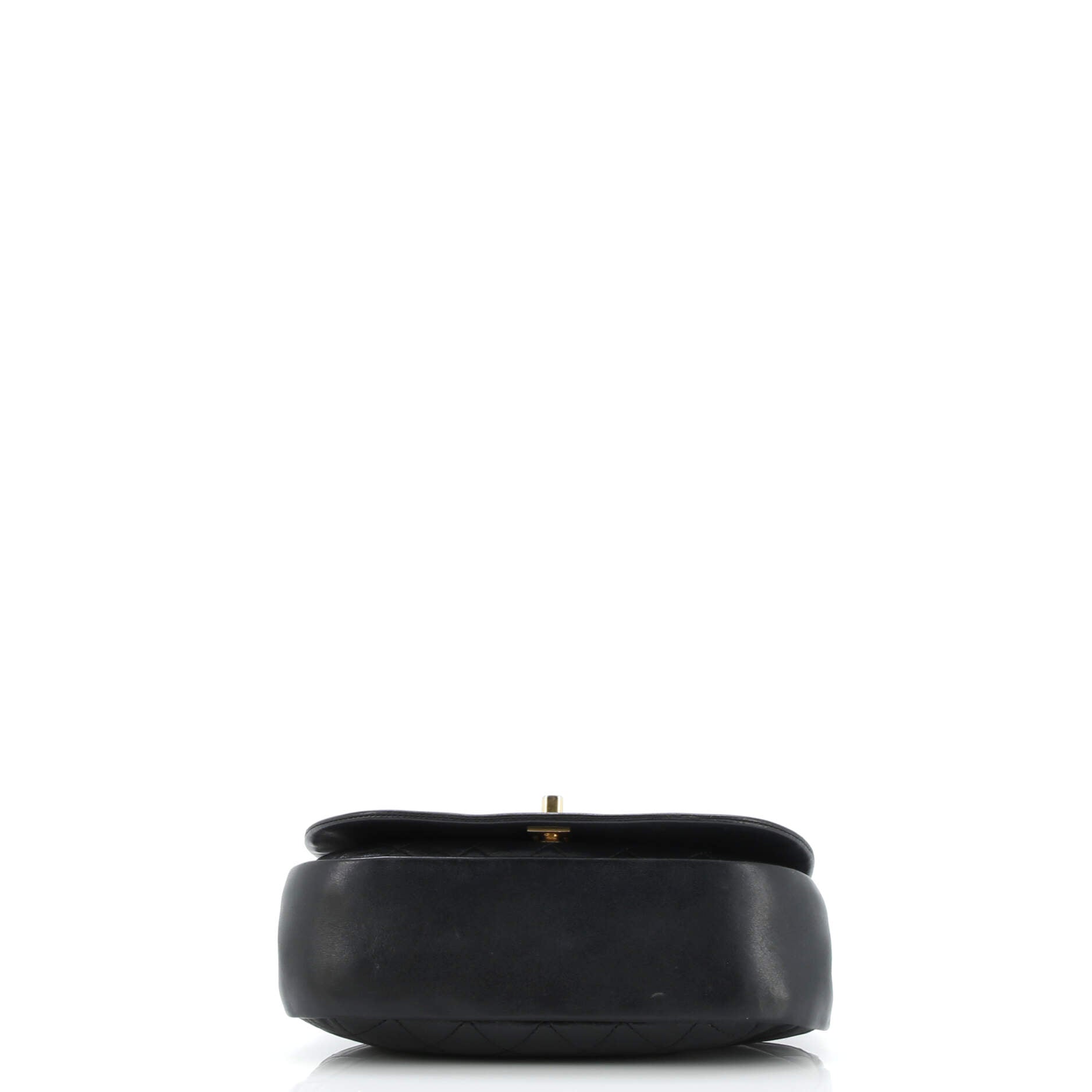 Bicolor Braided Saddle Flap Bag Quilted Lambskin Small