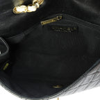 Bicolor Braided Saddle Flap Bag Quilted Lambskin Small