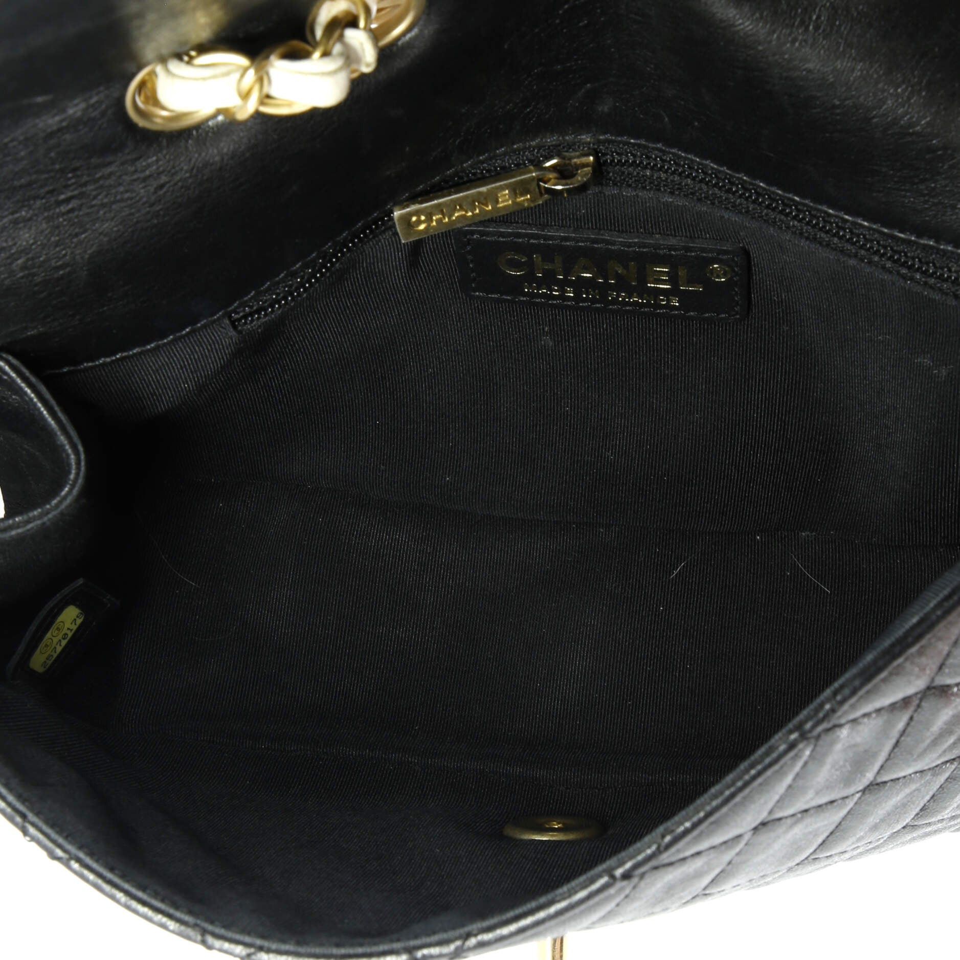 Bicolor Braided Saddle Flap Bag Quilted Lambskin Small