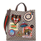 Courrier Convertible Soft Open Tote GG Coated Canvas with Applique North South