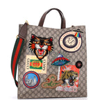 Courrier Convertible Soft Open Tote GG Coated Canvas with Applique North South