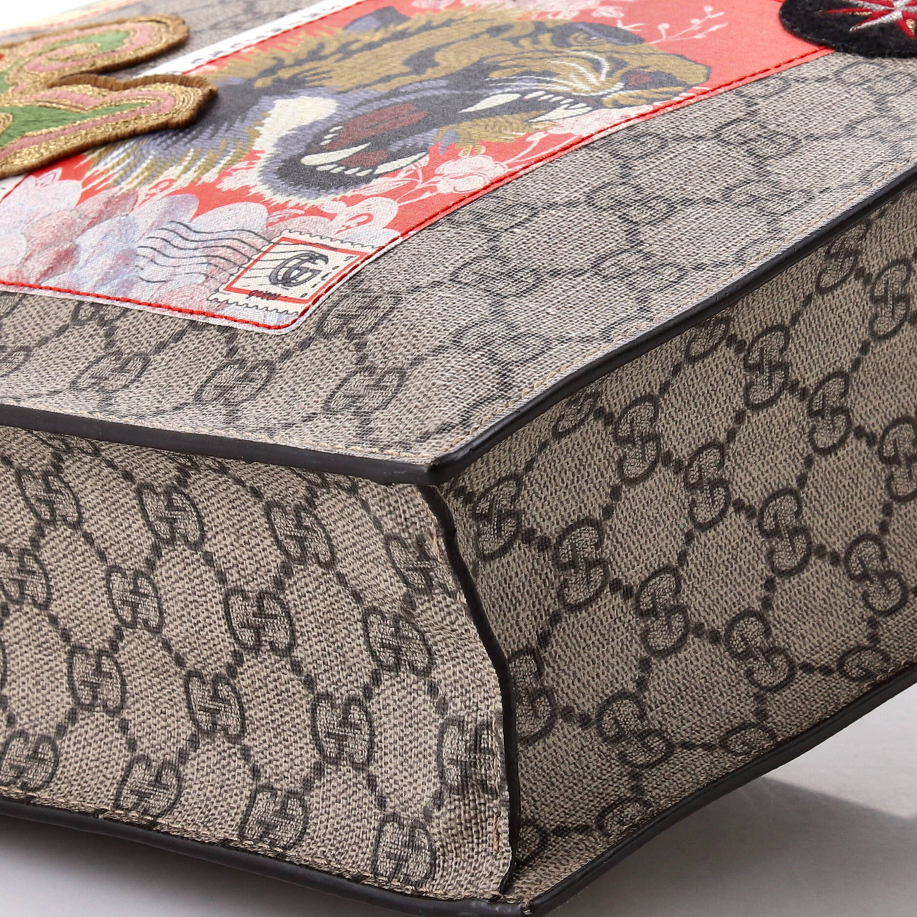 Courrier Convertible Soft Open Tote GG Coated Canvas with Applique North South