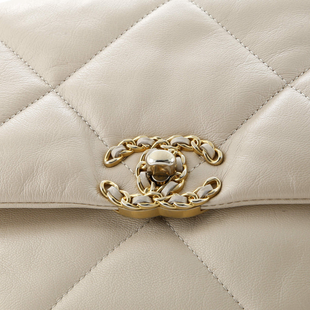 19 Flap Bag Quilted Leather Large