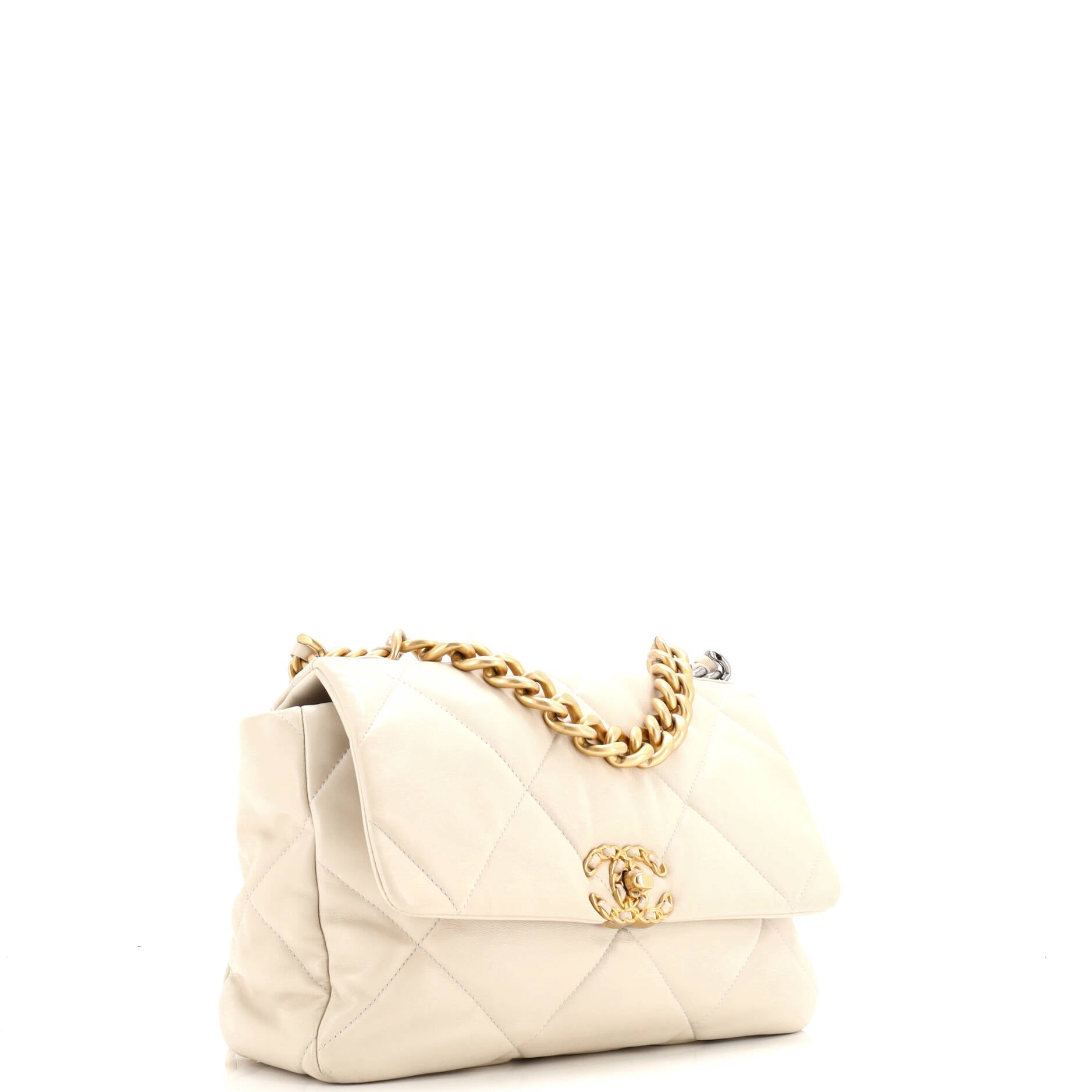 19 Flap Bag Quilted Leather Large