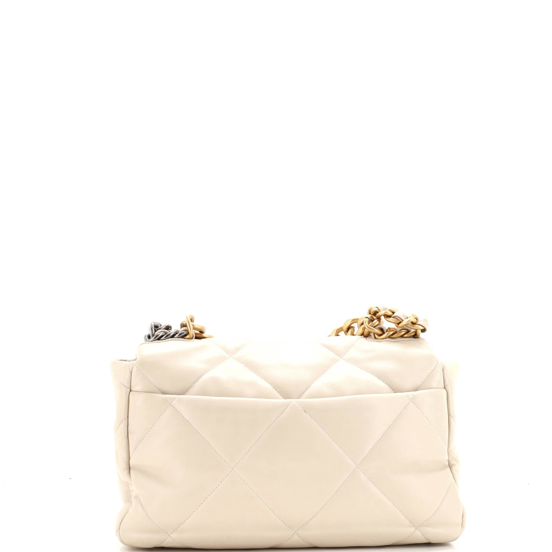 19 Flap Bag Quilted Leather Large