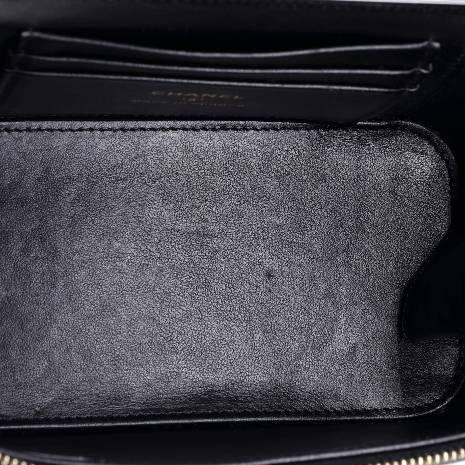 Coco Casino Vanity Case with Chain Quilted Caviar Small