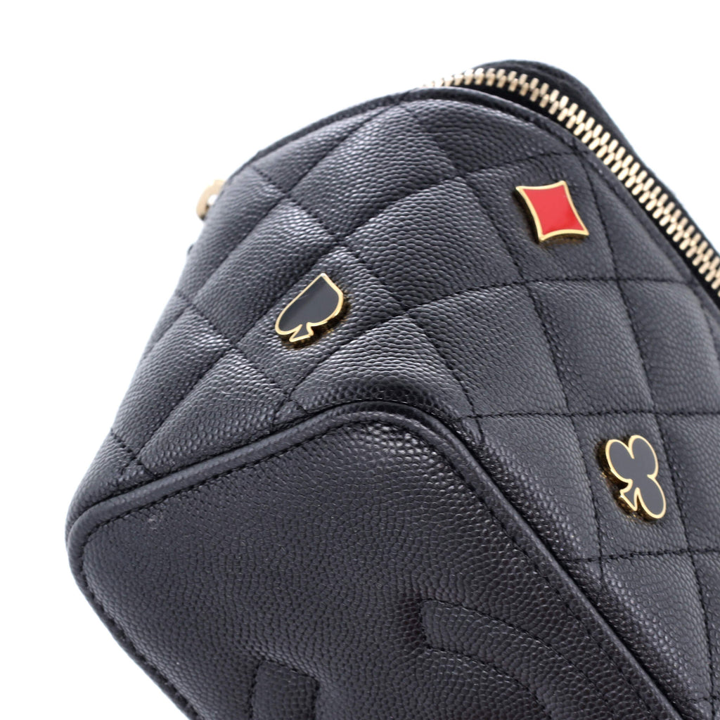 Coco Casino Vanity Case with Chain Quilted Caviar Small