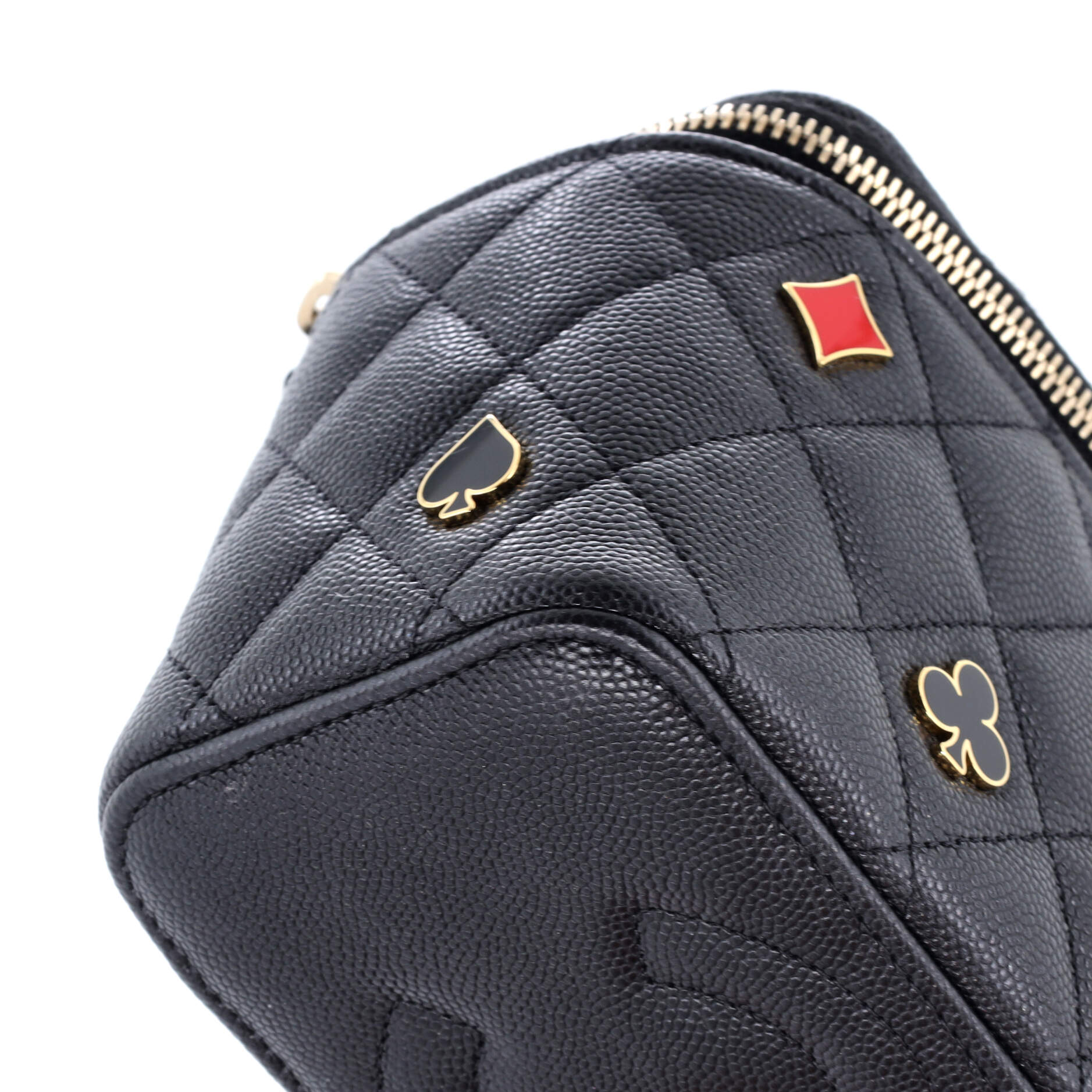 Coco Casino Vanity Case with Chain Quilted Caviar Small