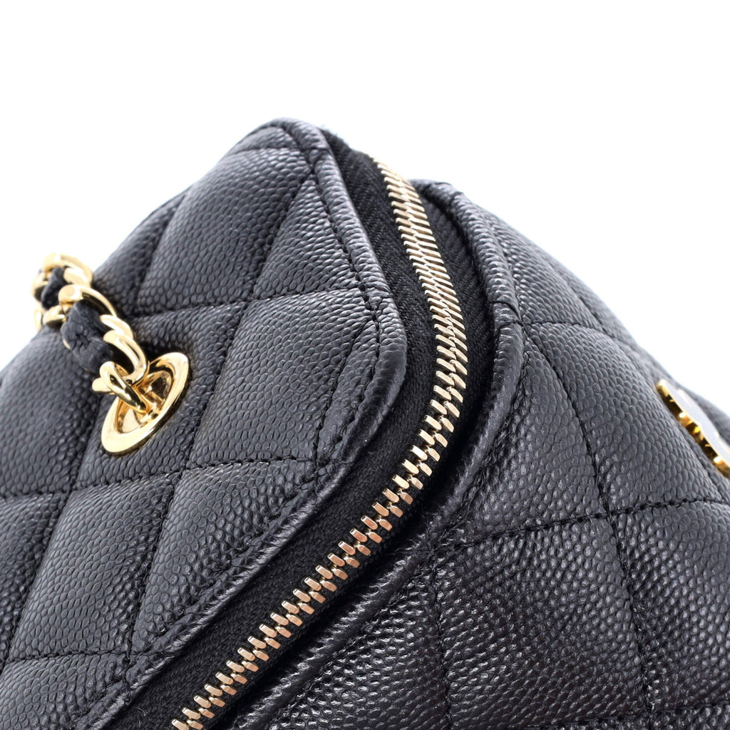 Coco Casino Vanity Case with Chain Quilted Caviar Small