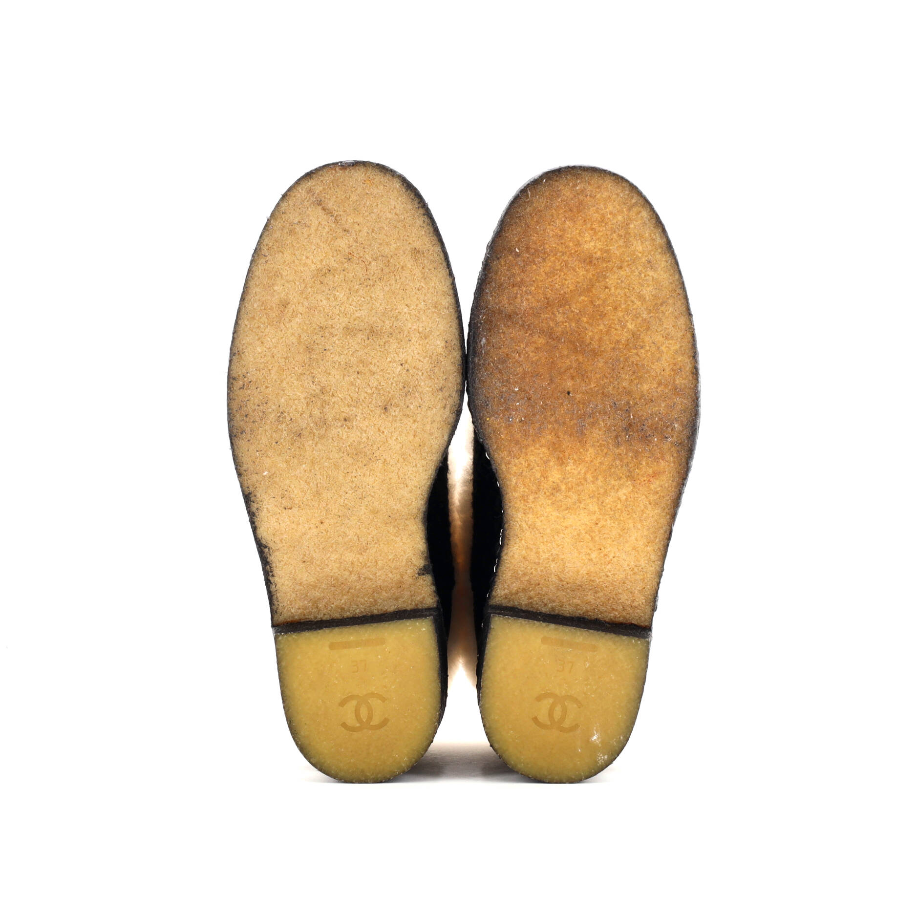 Women's Chain Sole Cap Toe Lace Up Ankle Boots Tweed and Fur with Leather