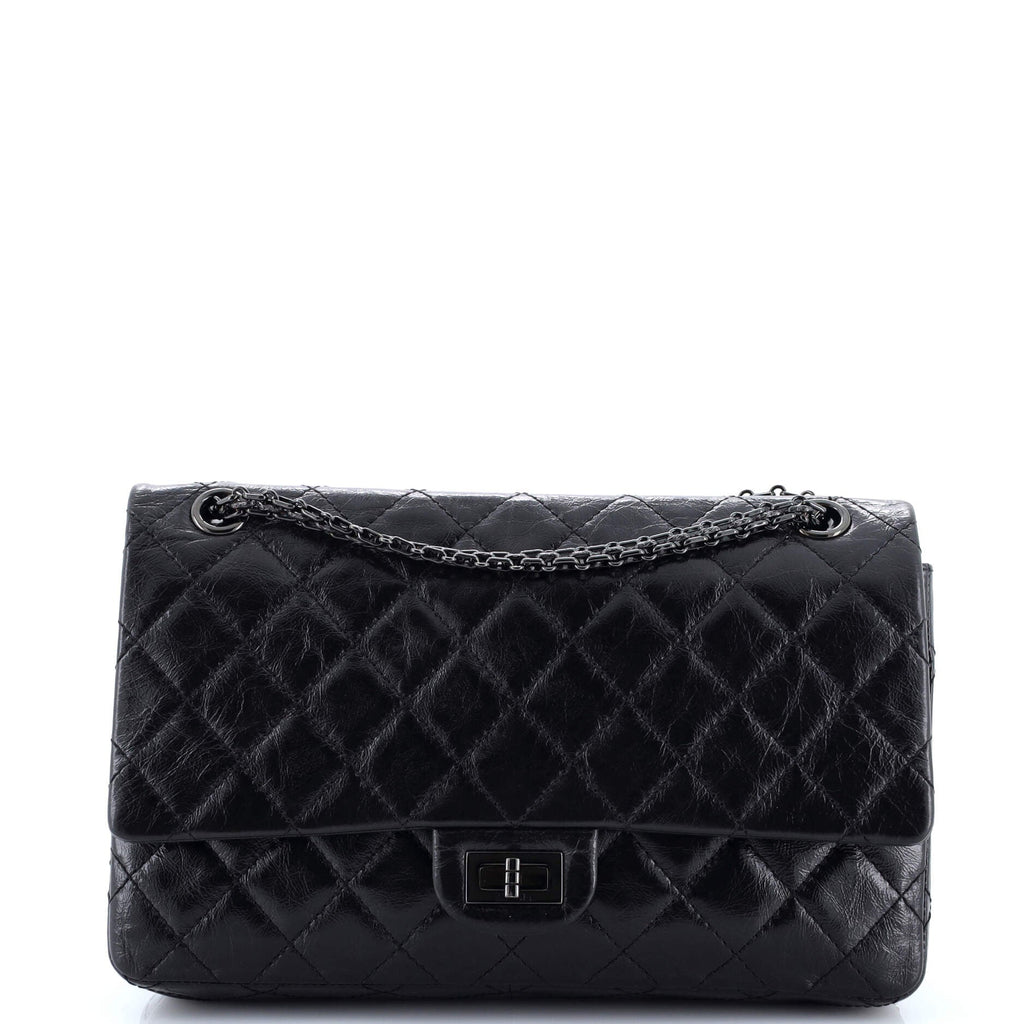 So Black Reissue 2.55 Flap Bag Quilted Glazed Calfskin 226