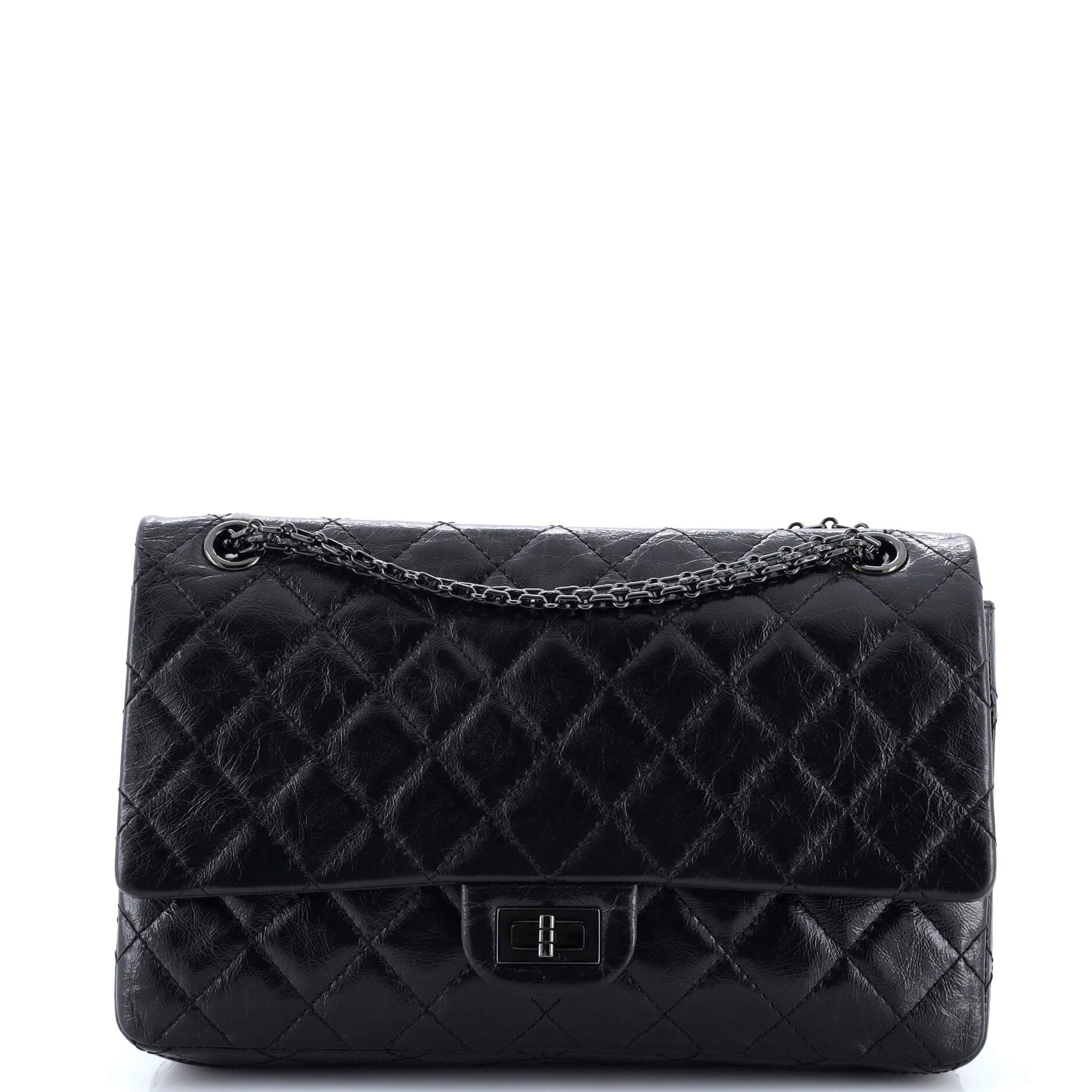 So Black Reissue 2.55 Flap Bag Quilted Glazed Calfskin 226