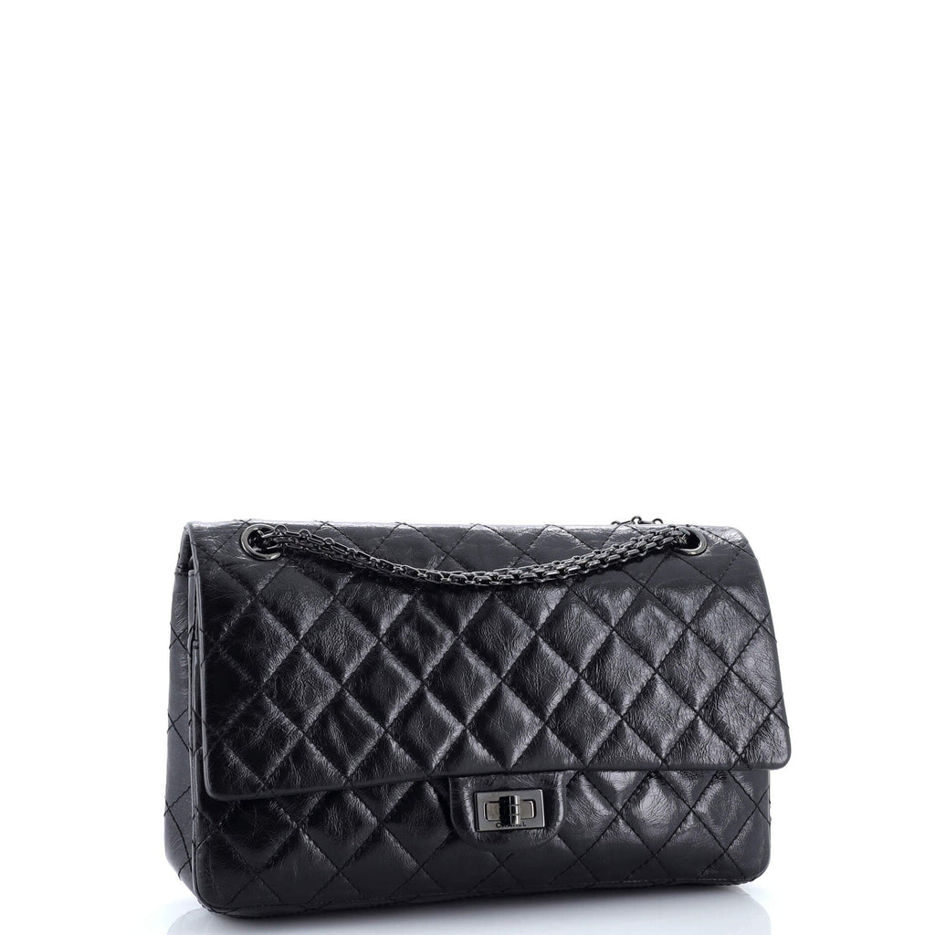 So Black Reissue 2.55 Flap Bag Quilted Glazed Calfskin 226