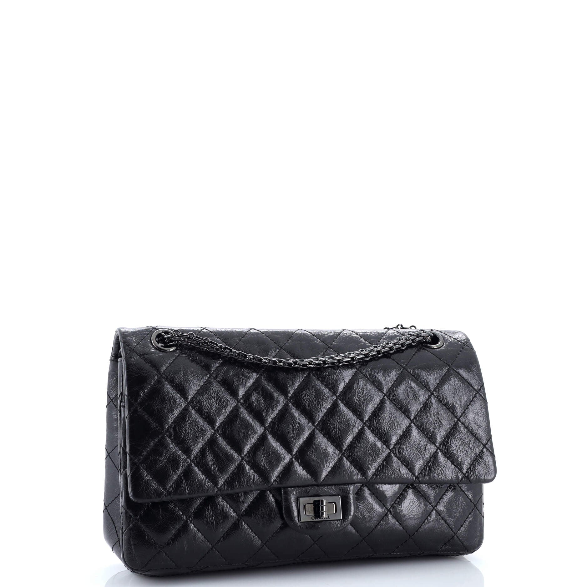 So Black Reissue 2.55 Flap Bag Quilted Glazed Calfskin 226