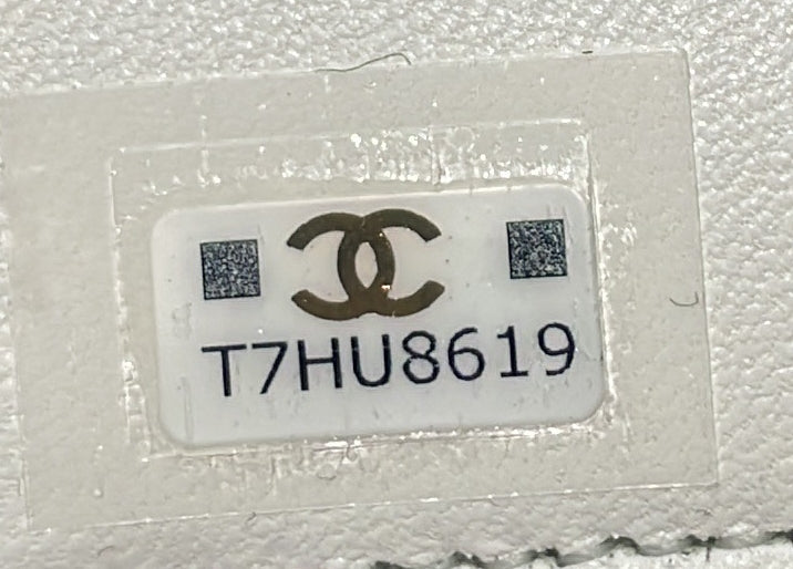 CC Book Card Holder with Chain Quilted Lambskin