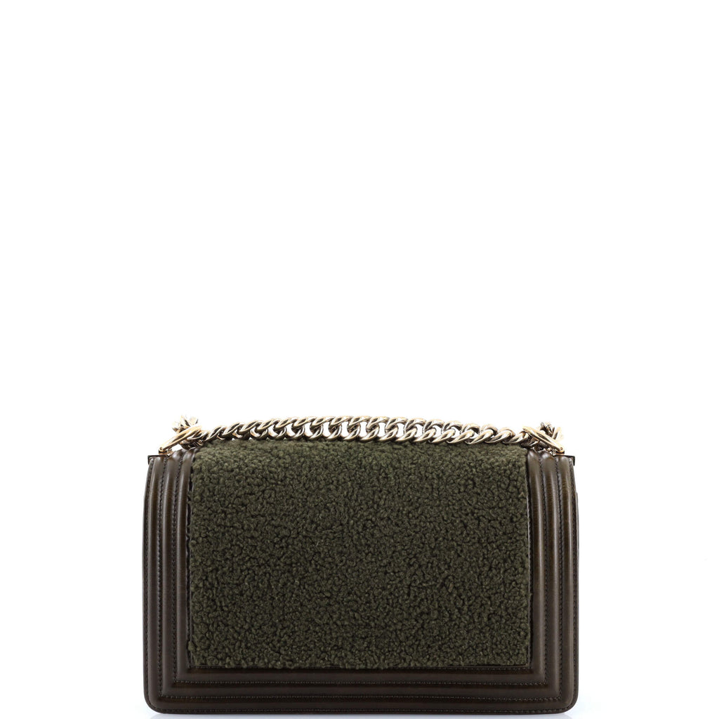 Boy Flap Bag Shearling with Leather Old Medium