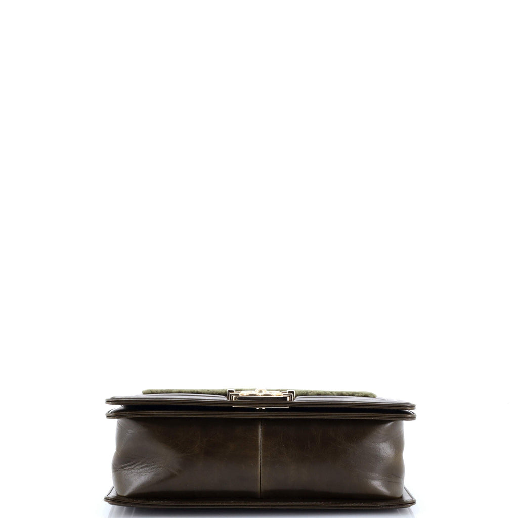 Boy Flap Bag Shearling with Leather Old Medium