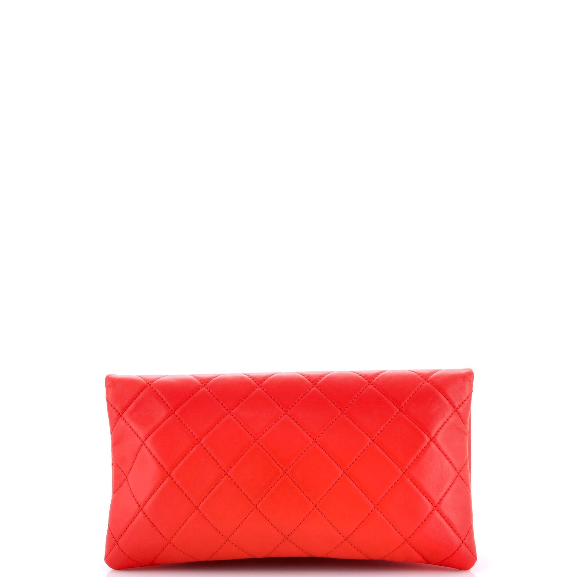 CC Foldover Clutch Quilted Lambskin Large