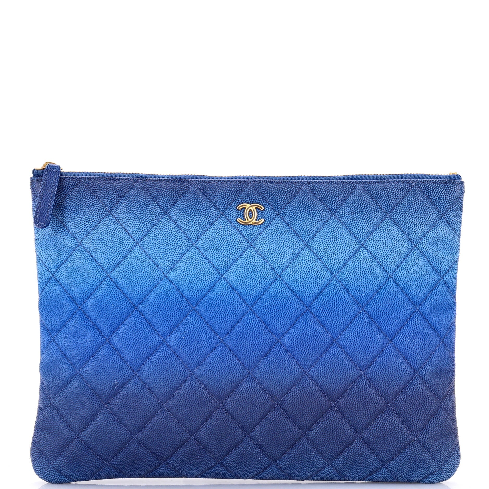 O Case Clutch Quilted Ombre Caviar Medium