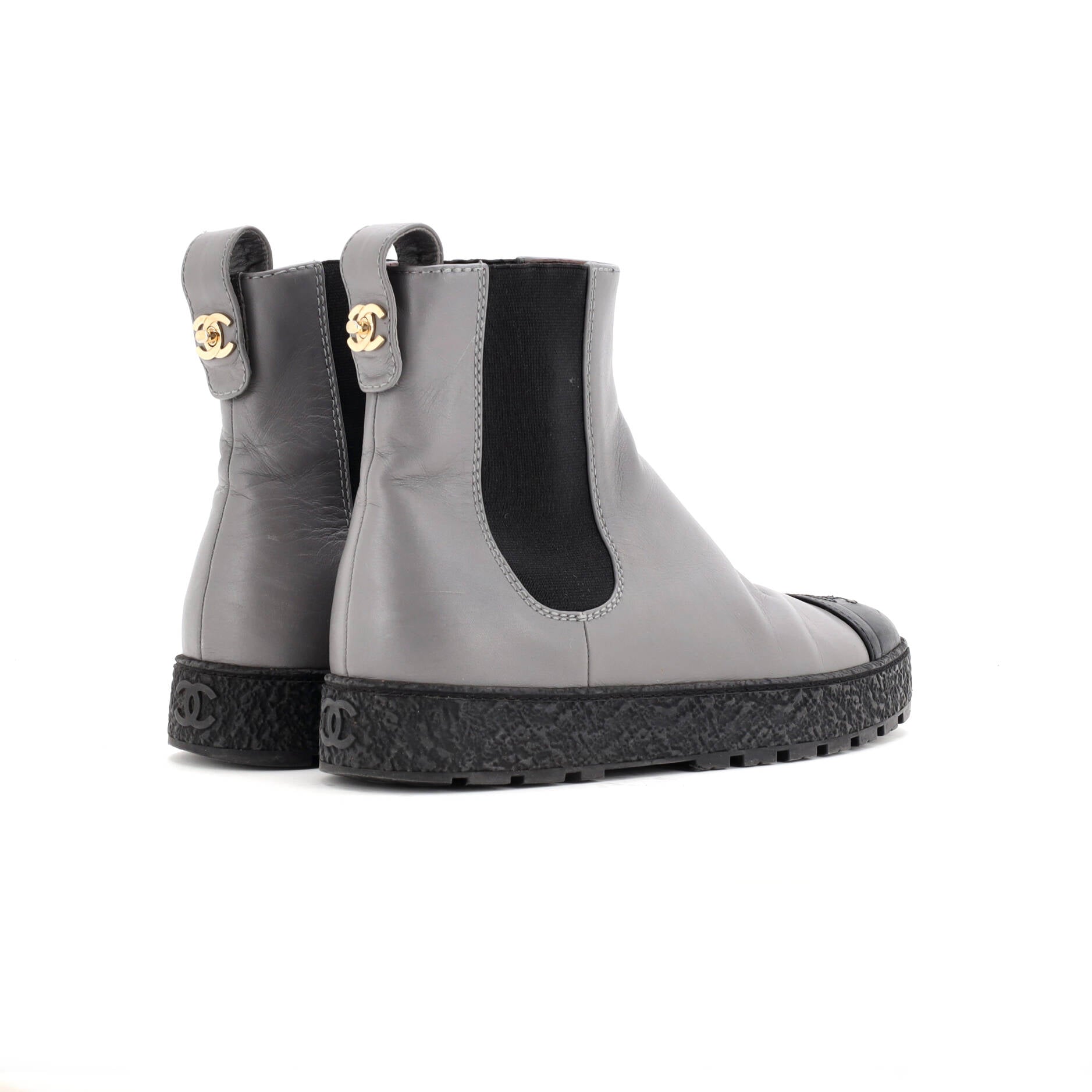 Women's CC Turnlock Cap Toe Chelsea Boots Leather