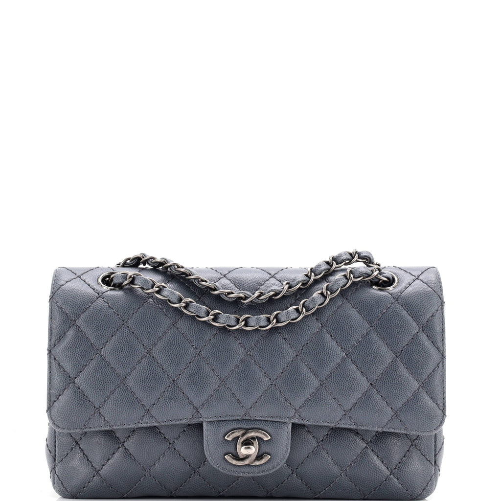 Classic Double Flap Bag Quilted Caviar Medium