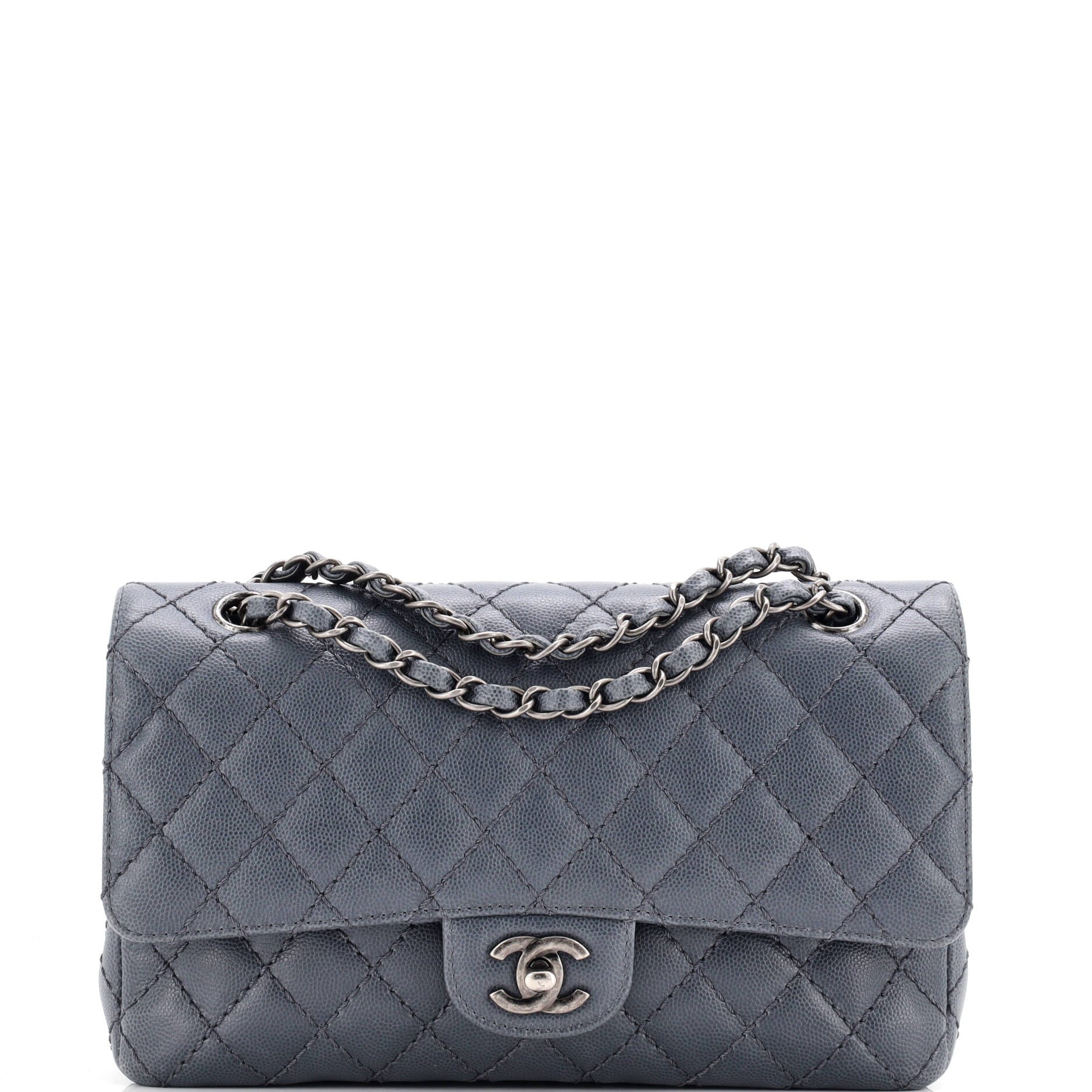 Classic Double Flap Bag Quilted Caviar Medium