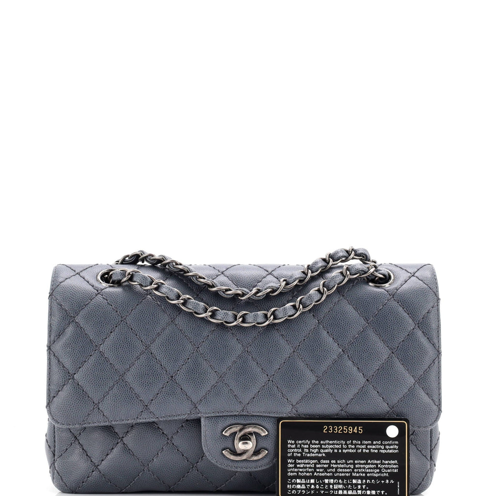Classic Double Flap Bag Quilted Caviar Medium