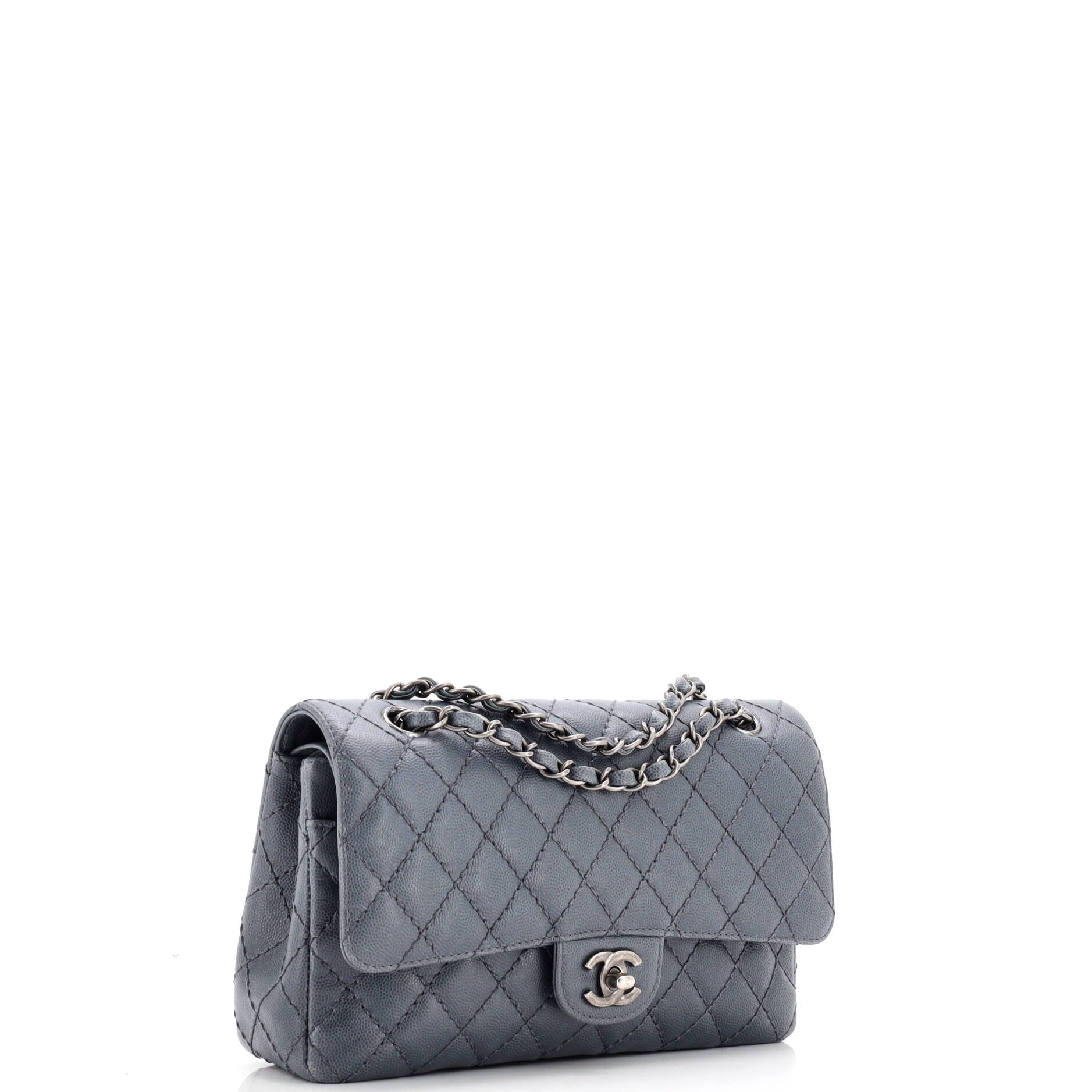 Classic Double Flap Bag Quilted Caviar Medium