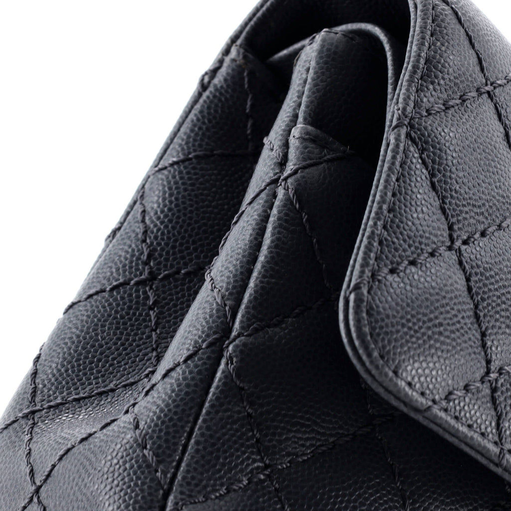 Classic Double Flap Bag Quilted Caviar Medium