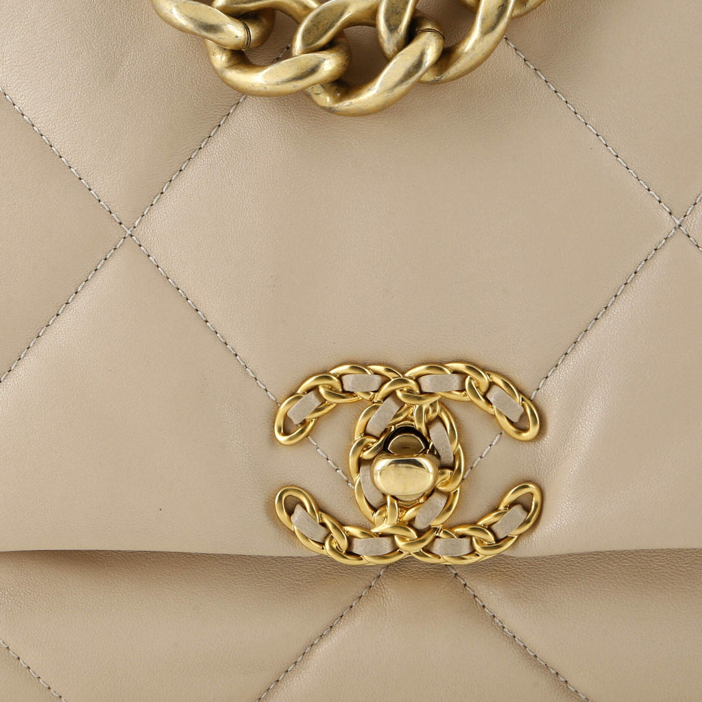 19 Flap Bag Quilted Leather Maxi