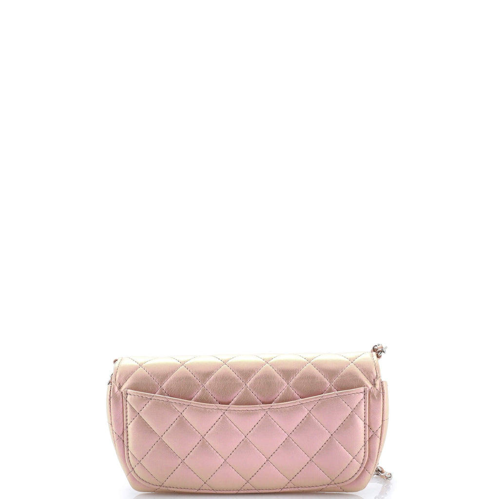 Classic Sunglasses Case with Chain Quilted Iridescent Lambskin