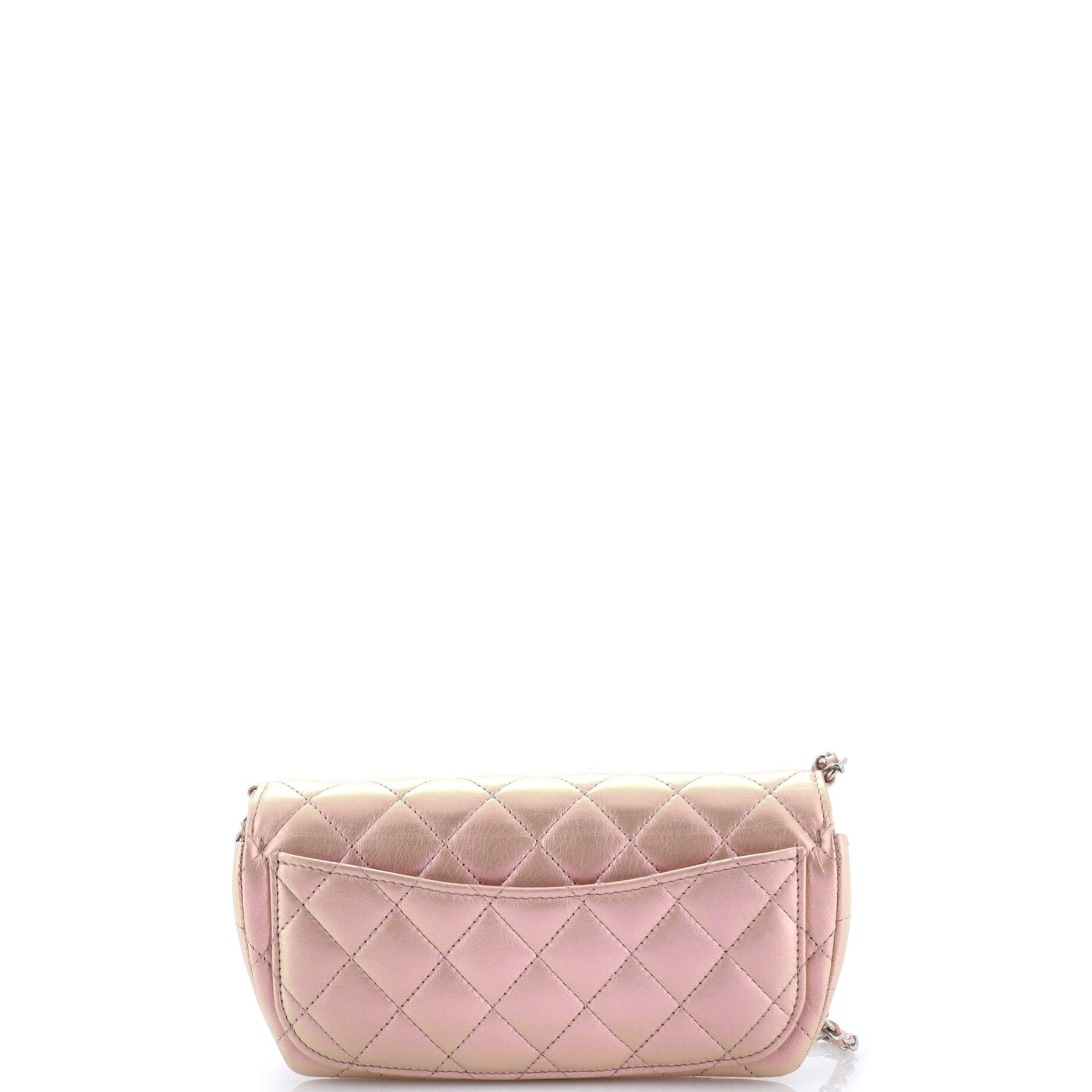 Classic Sunglasses Case with Chain Quilted Iridescent Lambskin