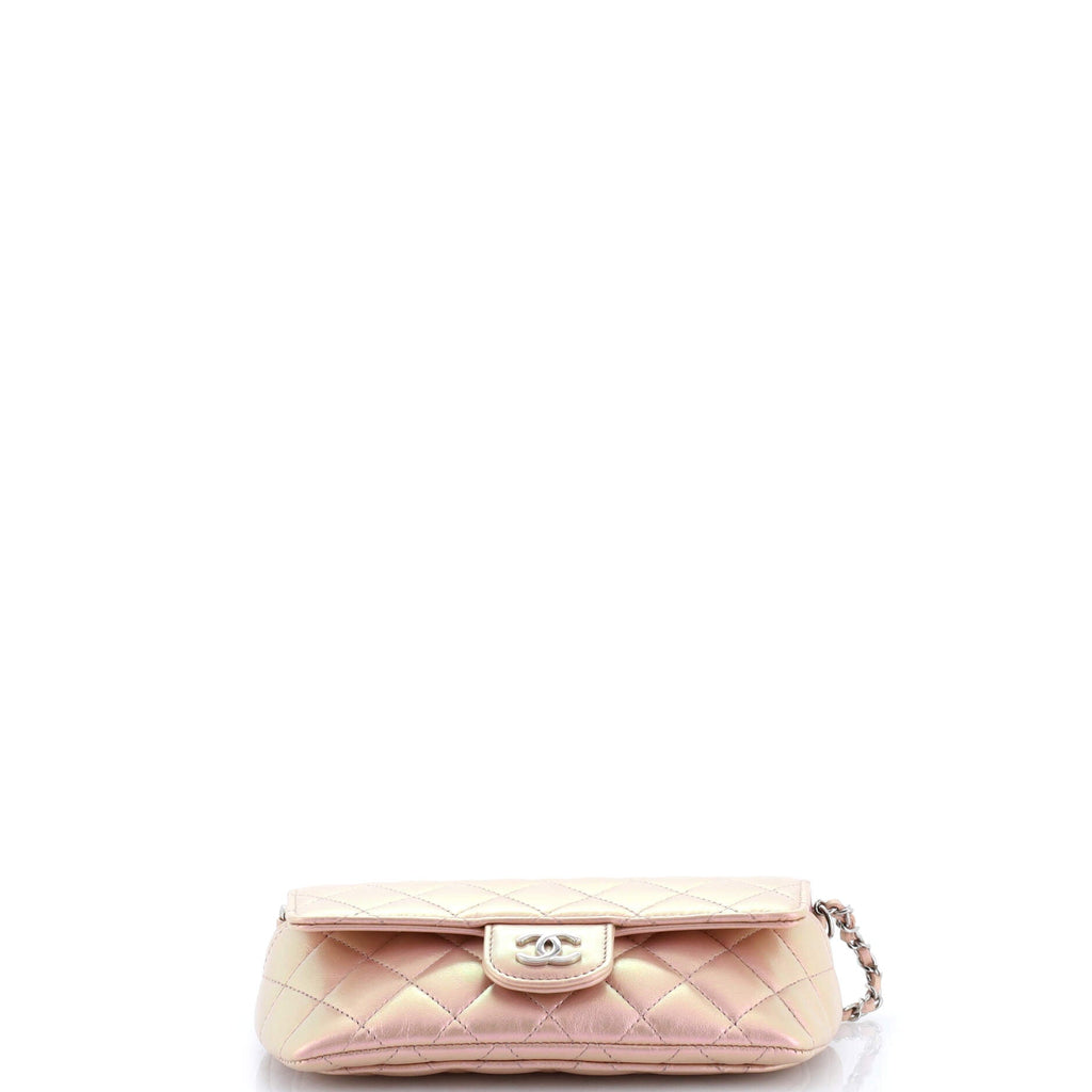 Classic Sunglasses Case with Chain Quilted Iridescent Lambskin