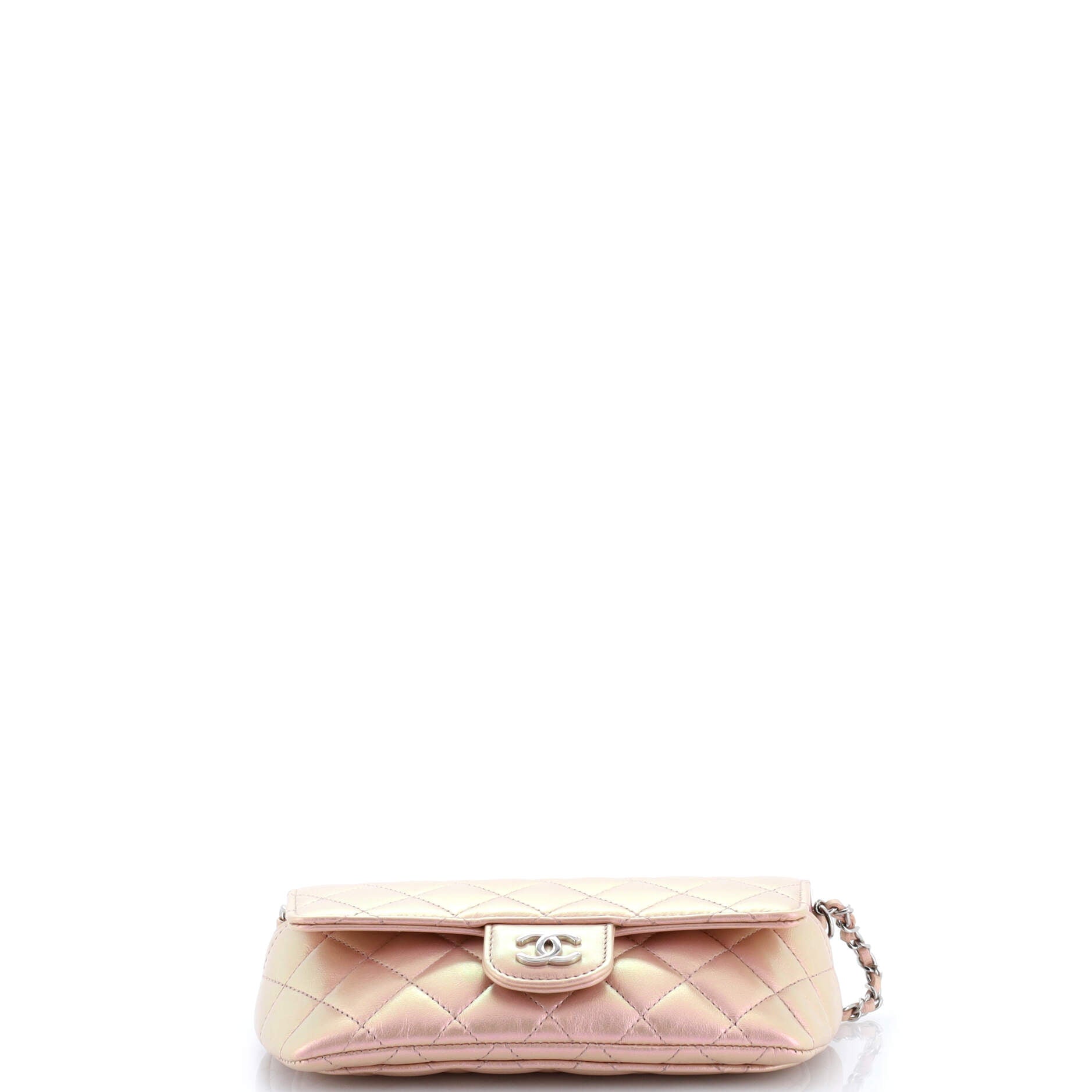 Classic Sunglasses Case with Chain Quilted Iridescent Lambskin