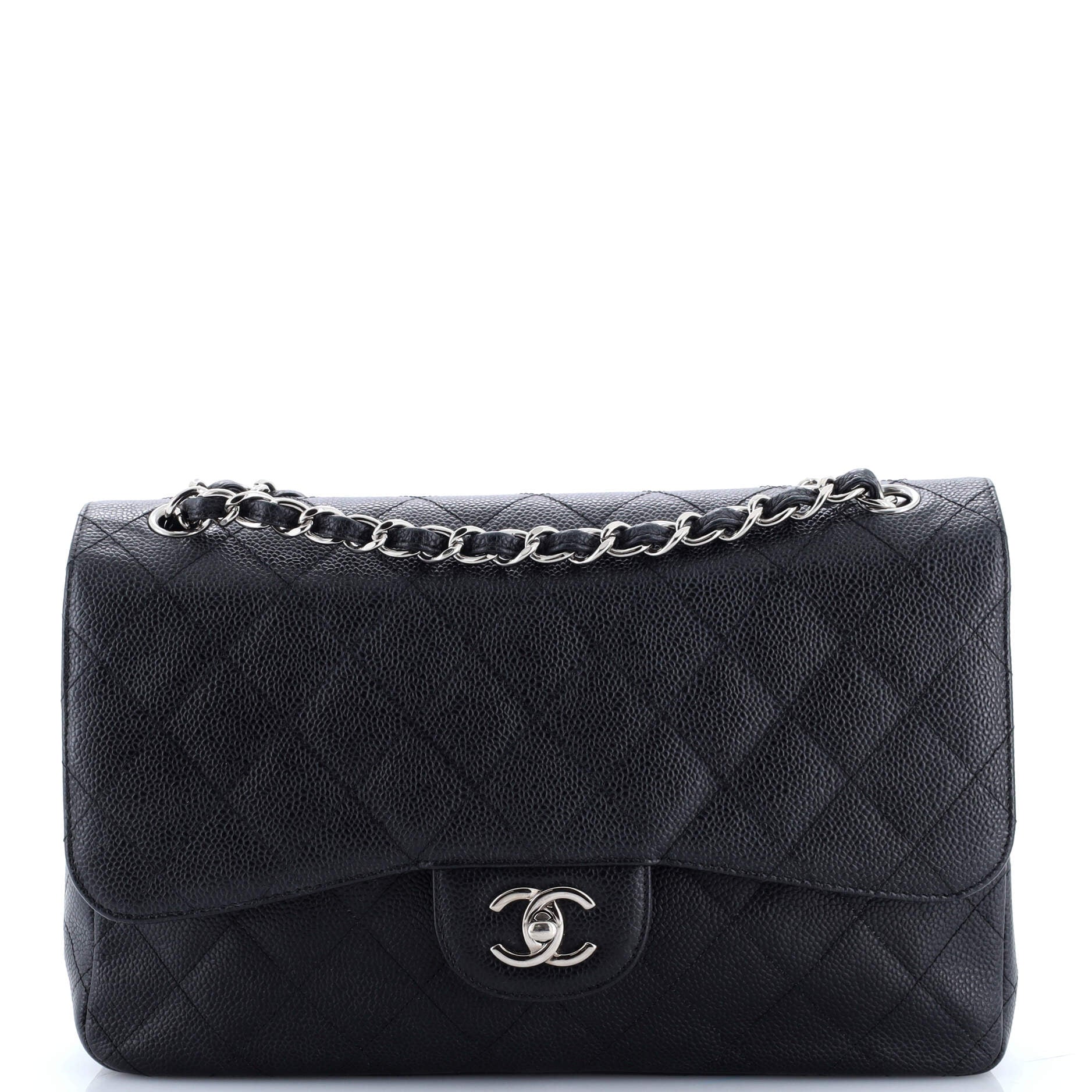 Classic Double Flap Bag Quilted Caviar Jumbo