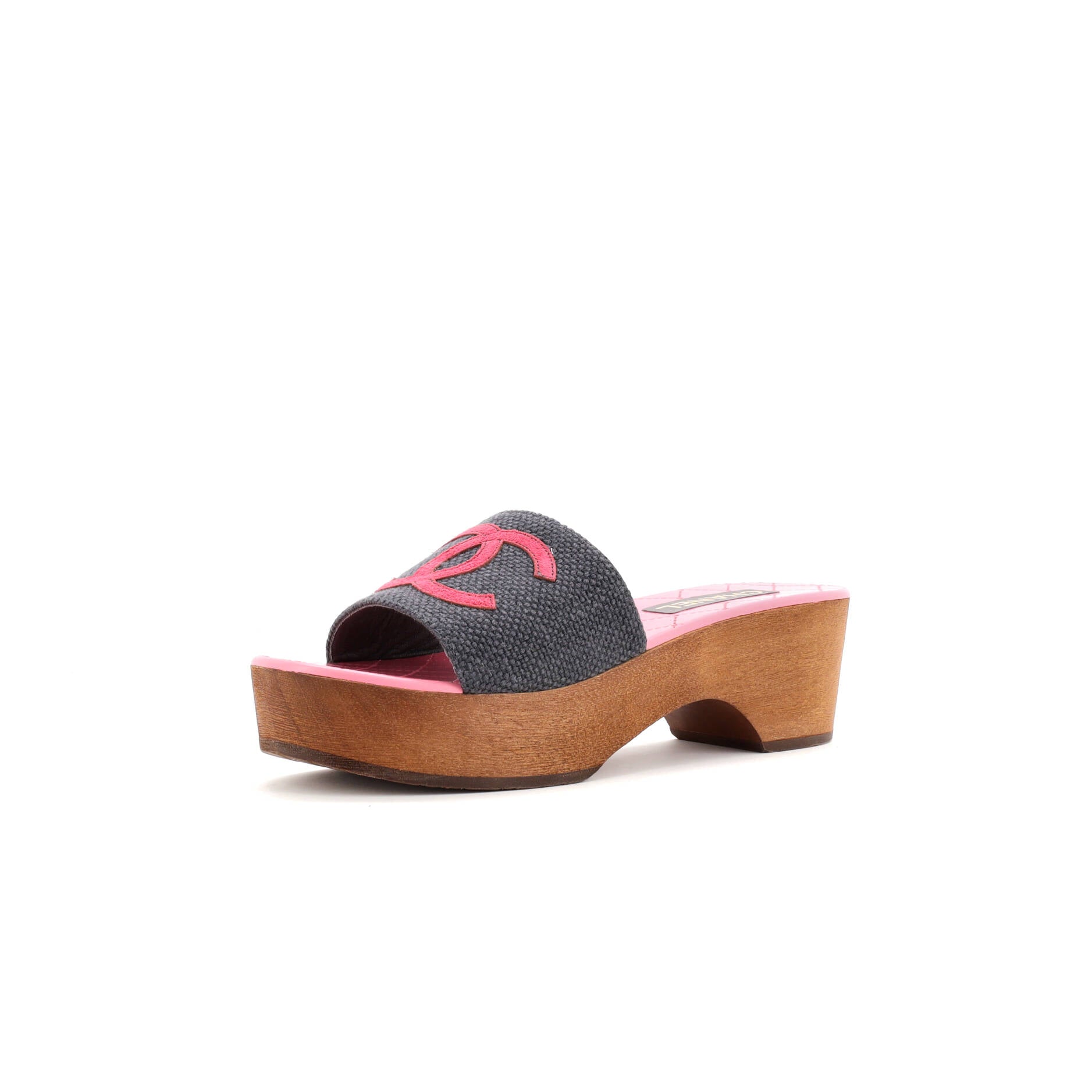 Women's CC Mule Sandals Canvas and Wood